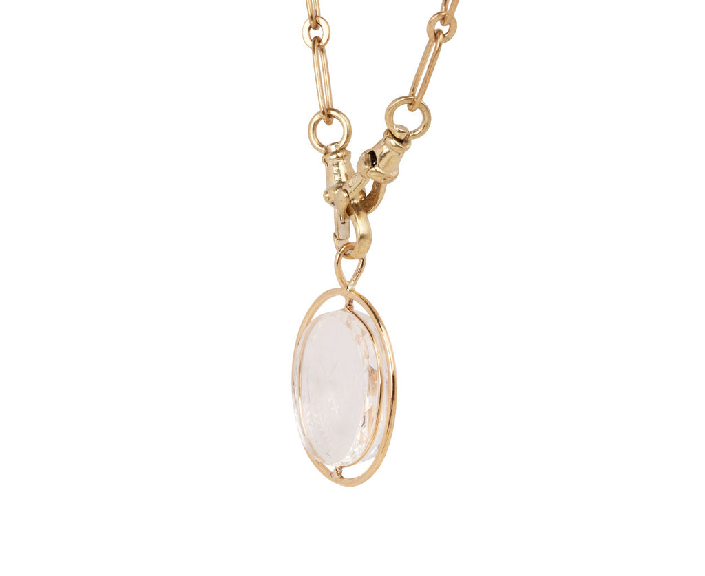 L'amour Carved Crystal Chunky Chain Necklace