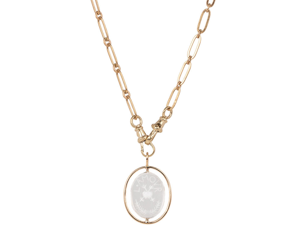 L'amour Carved Crystal Chunky Chain Necklace