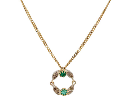 Pascale Monvoisin Emerald and Diamond Ava Pendant Necklace