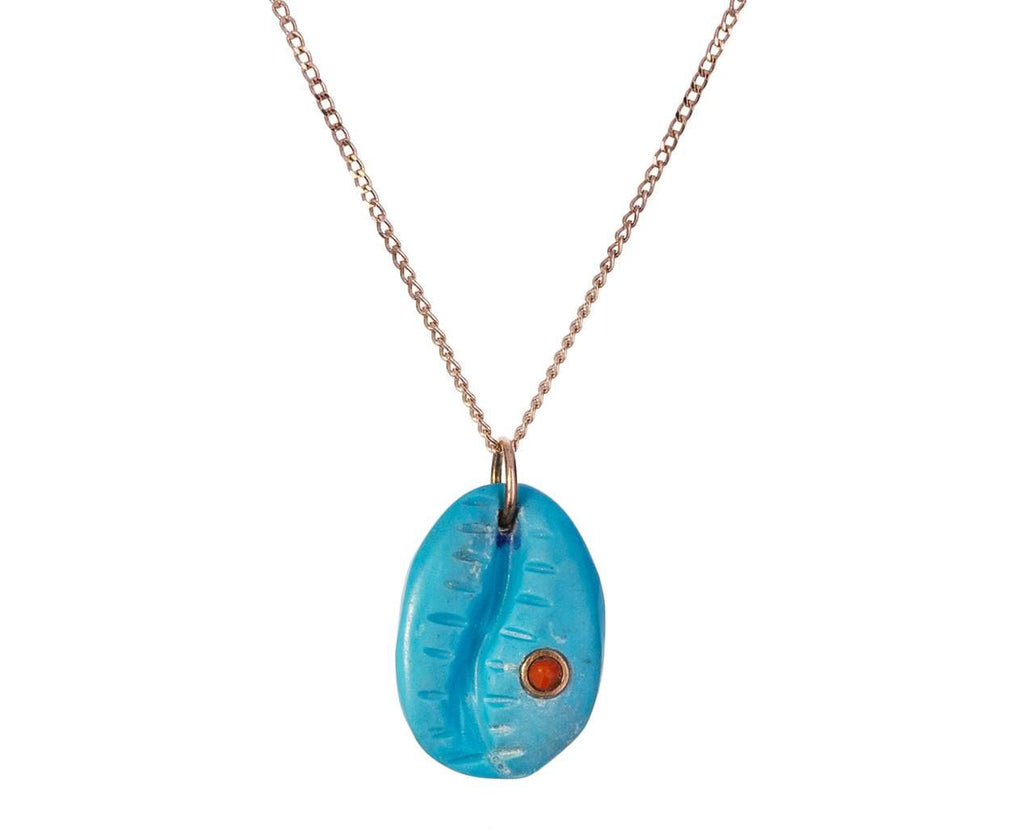 Turquoise and Coral Cauri N°2 Necklace - TWISTonline 