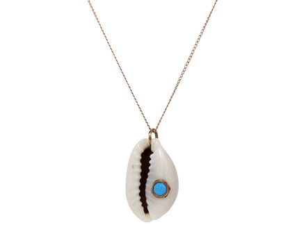 Pascale Monvoisin Shell and Turquoise Cauri Pendant Necklace
