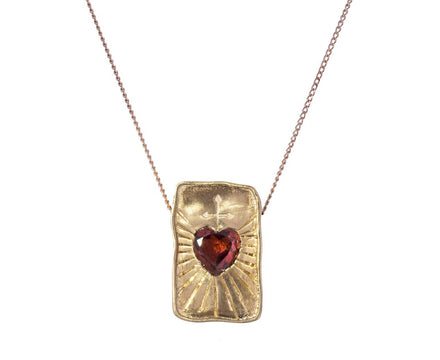 L'amour Garnet Heart Pendant Necklace - TWISTonline 