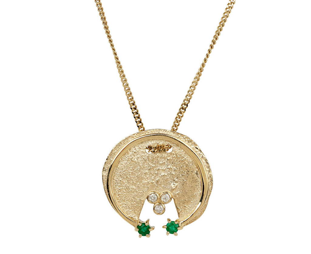 Pascale Monvoisin Mira Diamond and Emerald Pendant Necklace