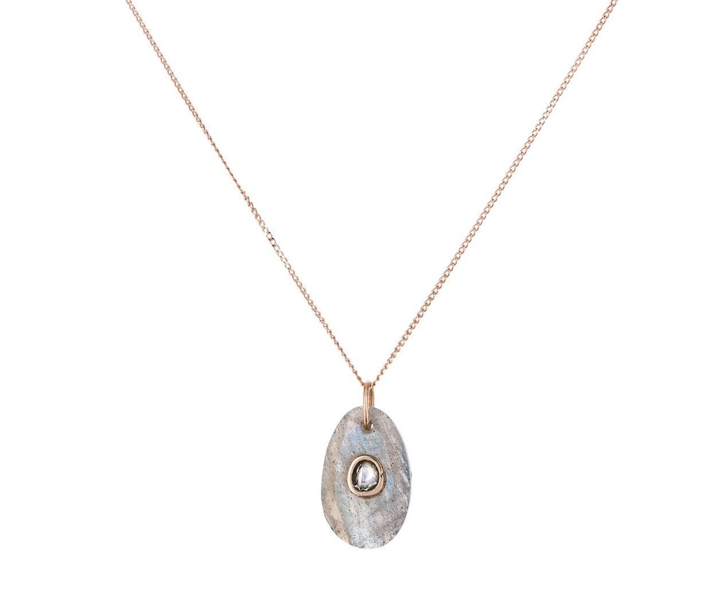 Labradorite and Polki Diamond Orso N°1 Necklace - TWISTonline 