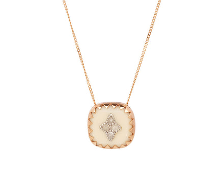 White Bakelite Diamond Pierrot  Nº2 Necklace - TWISTonline 