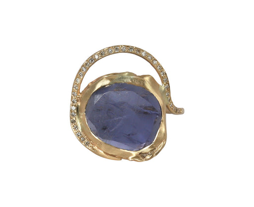Iolite and Diamond Gaia Ring