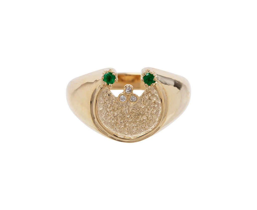 Emerald and Diamond Mira Ring