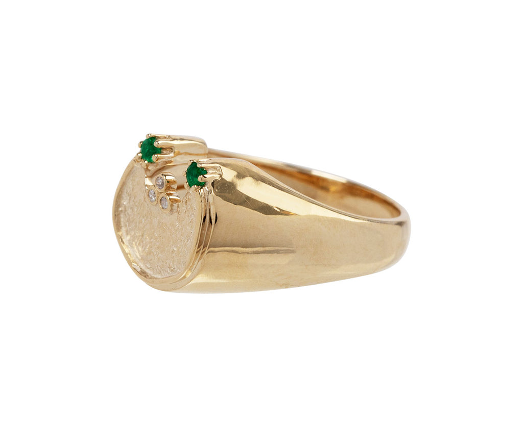 Emerald and Diamond Mira Ring
