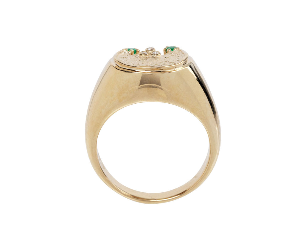 Emerald and Diamond Mira Ring