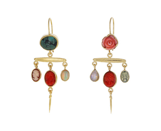Mismatched Victorian Pin Drop Earrings