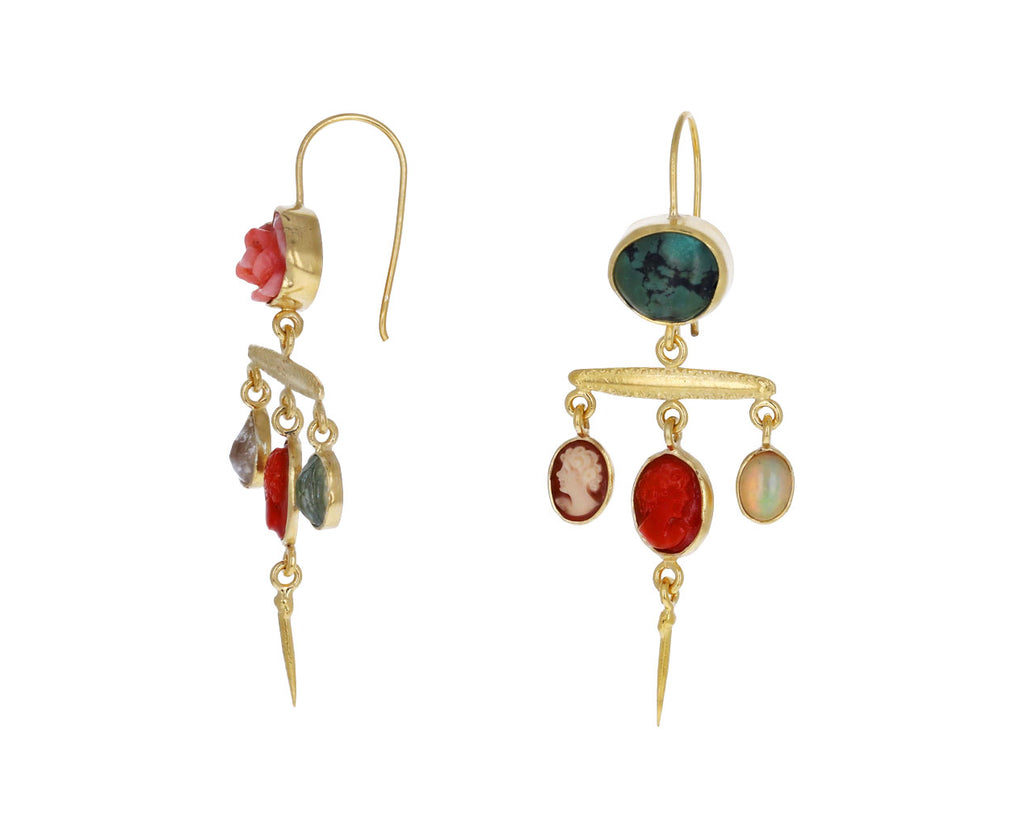 Mismatched Victorian Pin Drop Earrings