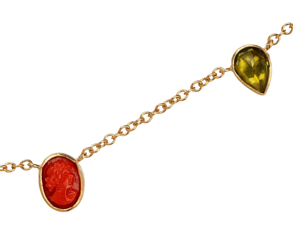 Grainne Morton Five Multi Vintage Trinket Charm Necklace Close Up