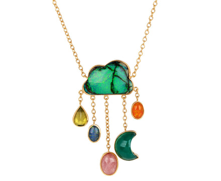 Grainne Morton Opal Cloud and Multi Gem Rain Pendant Necklace