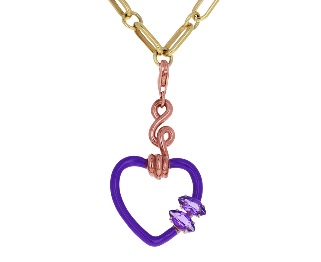 Bea Bongiasca Enamel and Amethyst Heart Charm ONLY