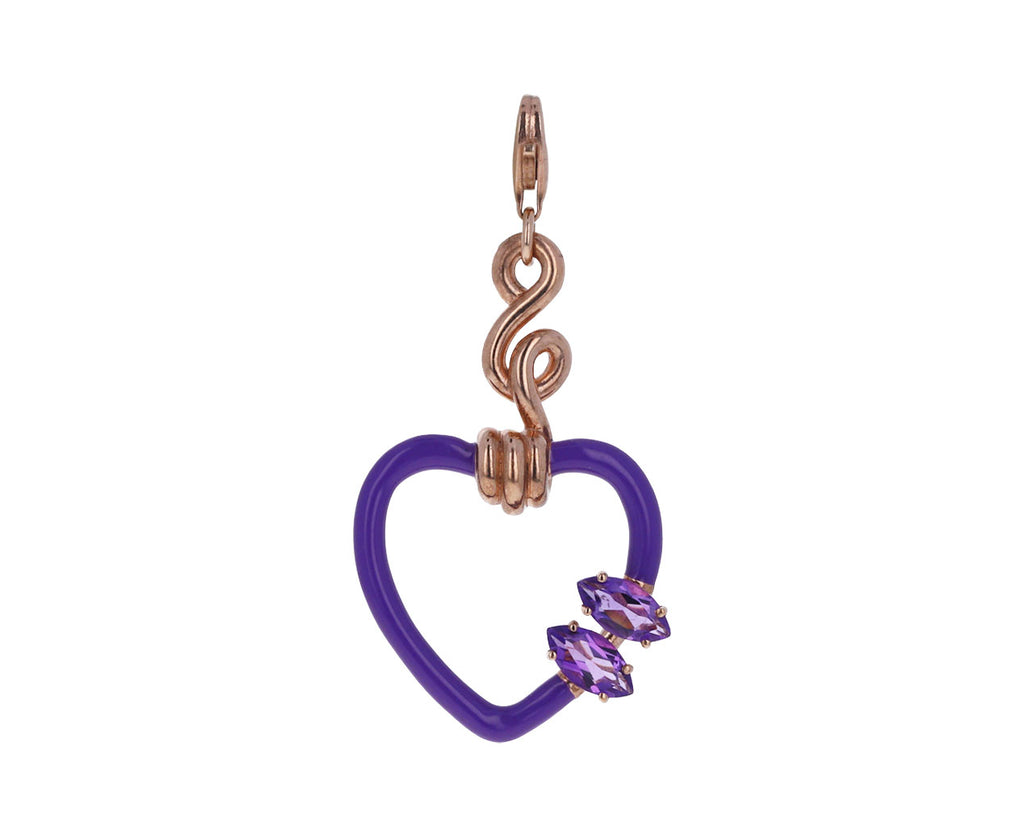 Bea Bongiasca Enamel and Amethyst Heart Charm ONLY