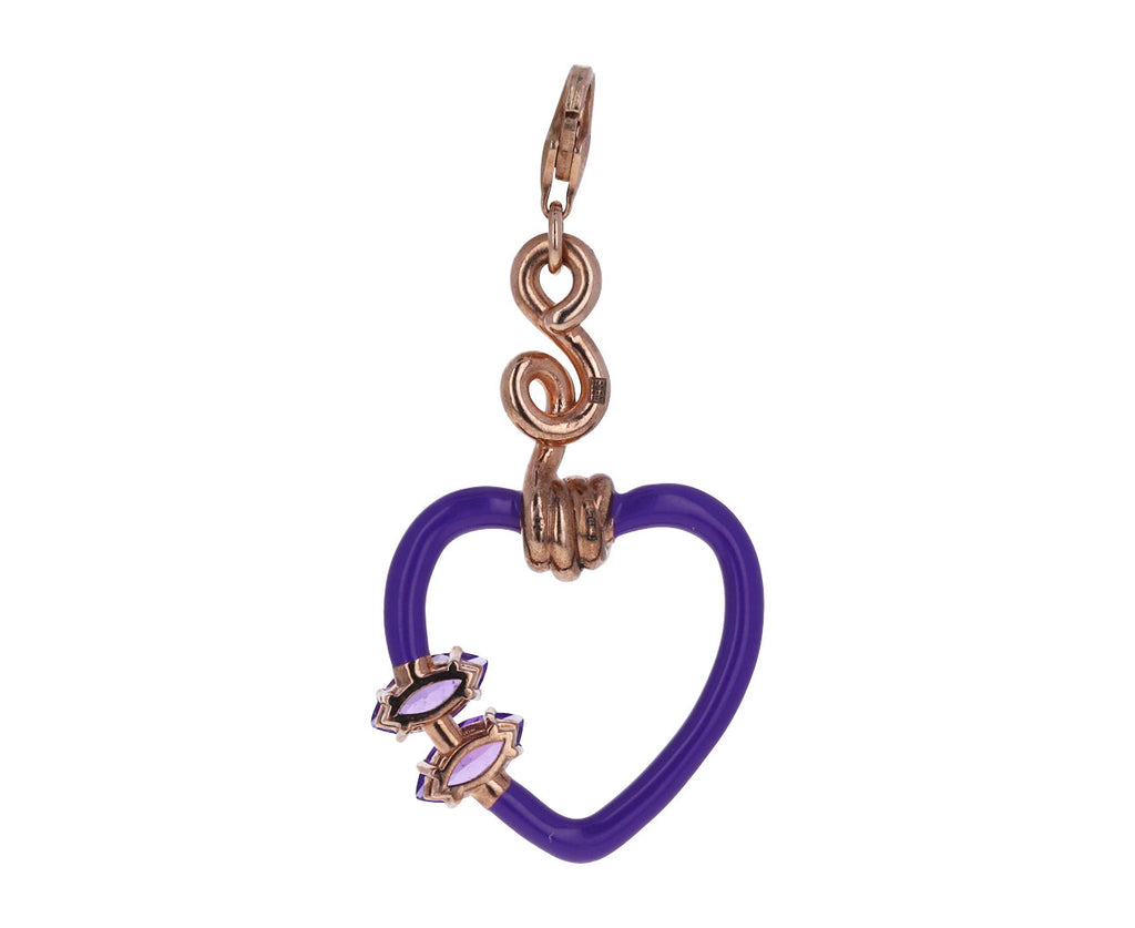 Bea Bongiasca Enamel and Amethyst Heart Charm ONLY