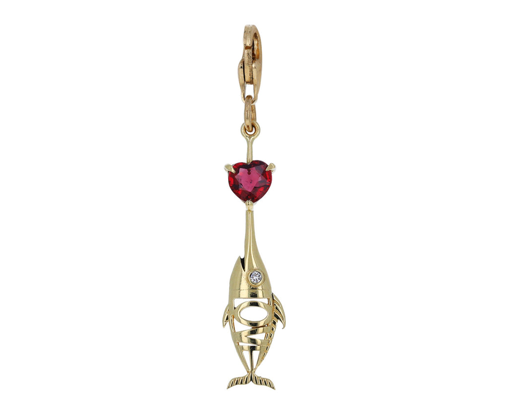 Daniela Villegas Red Sapphire Love Fish Charm ONLY
