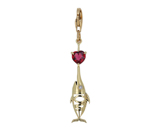 Daniela Villegas Red Sapphire Love Fish Charm ONLY