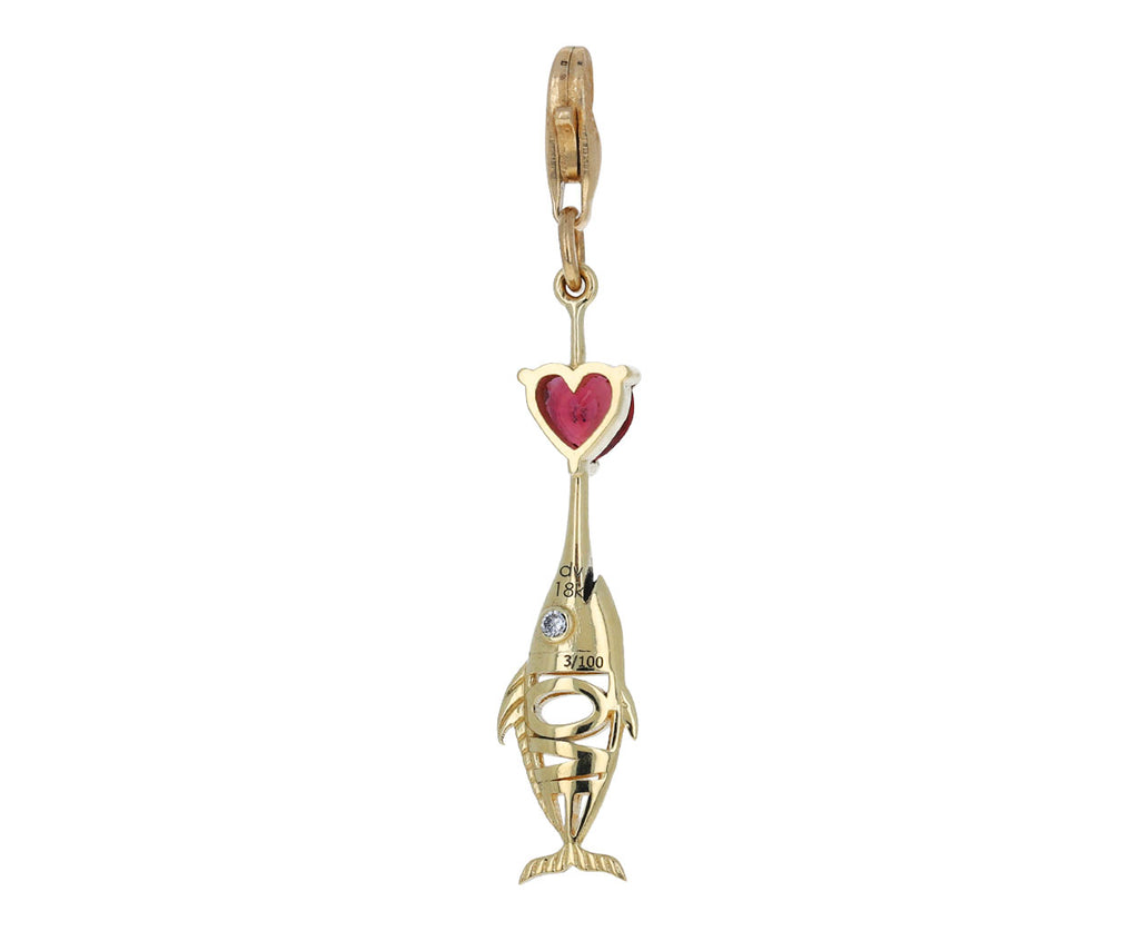 Daniela Villegas Red Sapphire Love Fish Charm ONLY