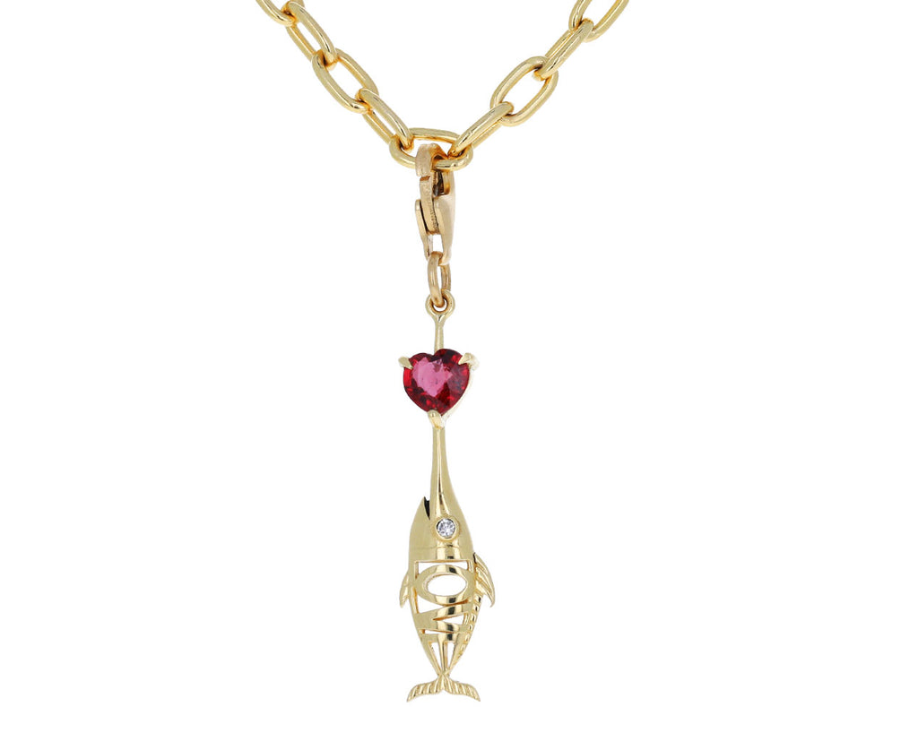 Daniela Villegas Red Sapphire Love Fish Charm ONLY