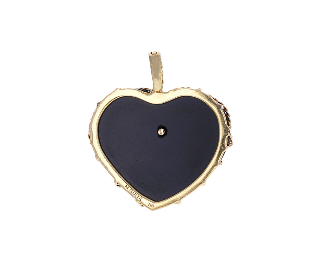 GuitaM Gold Mesh Bow Tie Onyx Heart Charm ONLY