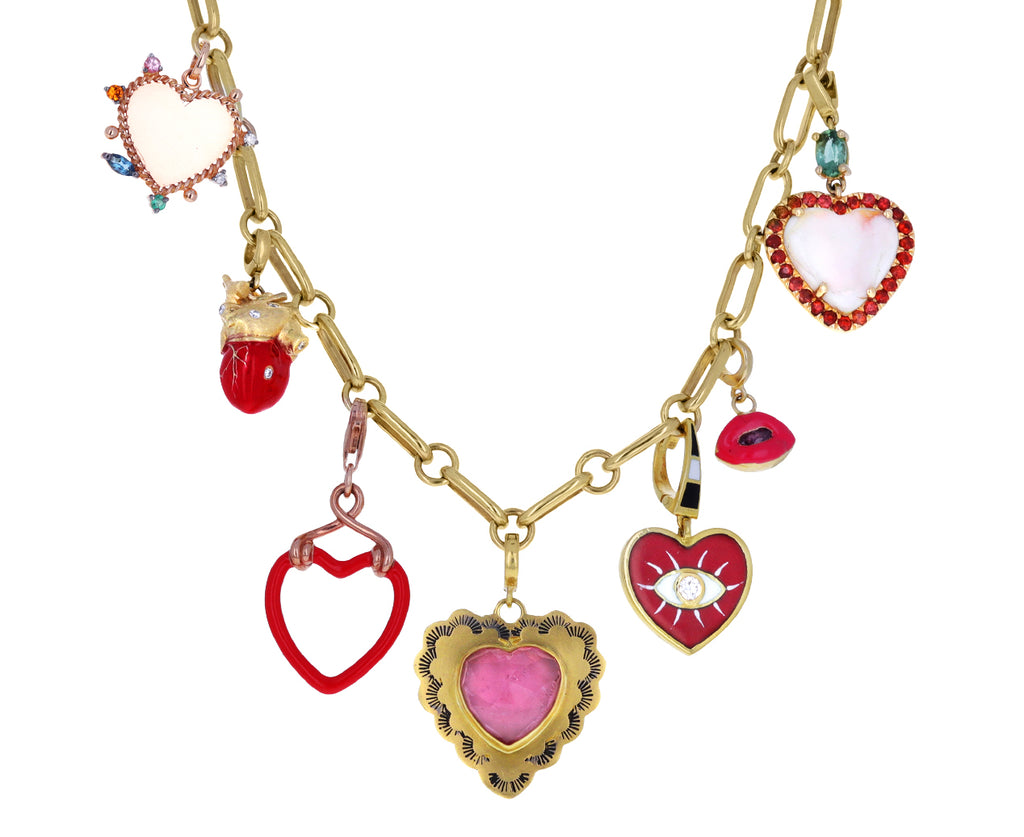 Luis Morais Pink Sapphire Enamel Lip Charm ONLY
