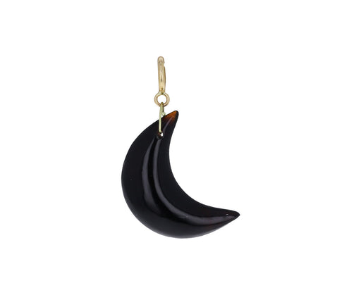 Ten Thousand Things Carved Black Onyx Crescent Moon Charm ONLY