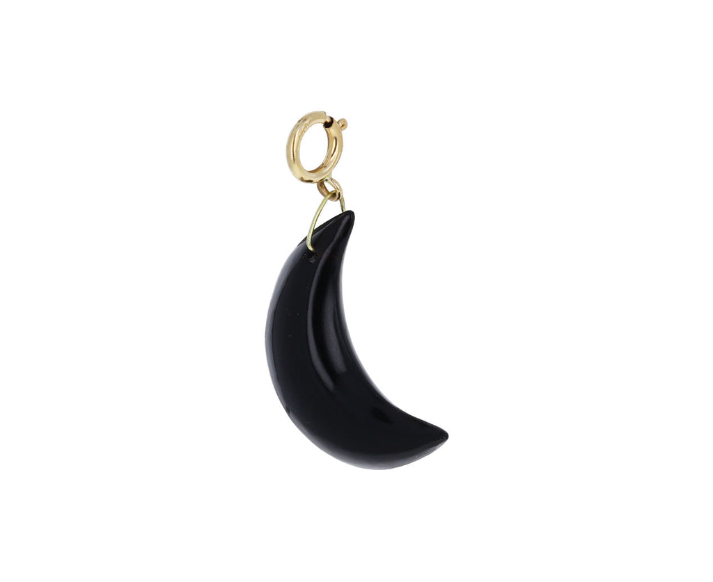 Ten Thousand Things Carved Black Onyx Crescent Moon Charm ONLY