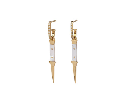 Maiden Voyage Mother-of-Pearl and Diamond Switchblade Earrings