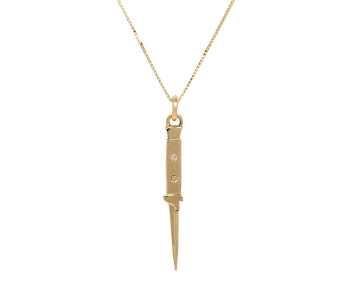 Champagne Diamond Switchblade Pendant Necklace