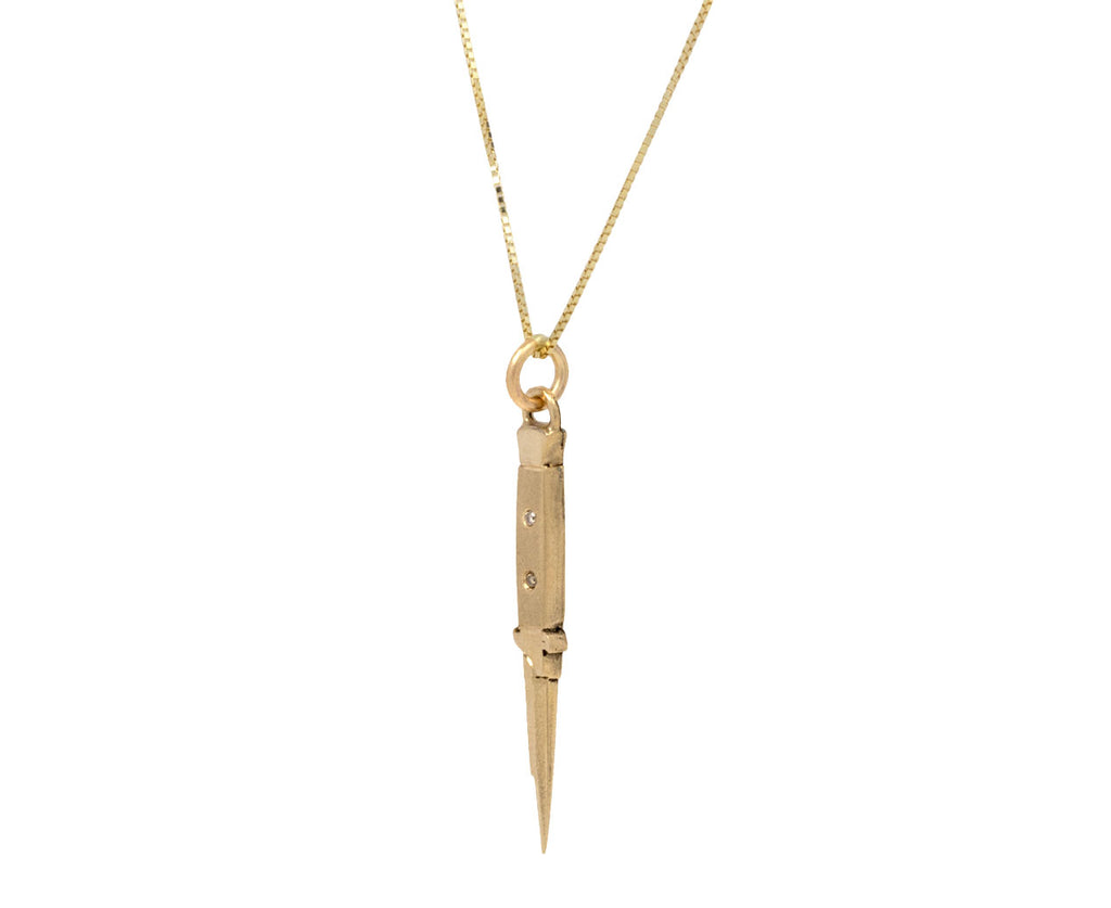 Champagne Diamond Switchblade Pendant Necklace
