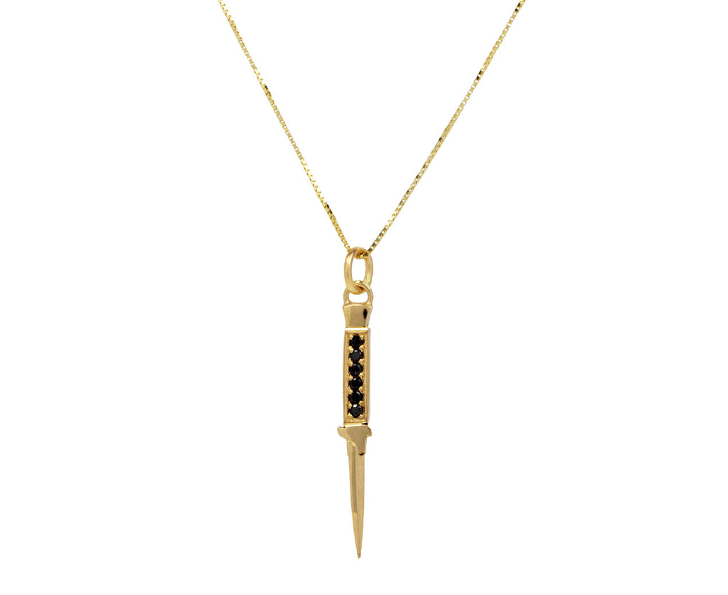 Black Diamond Switchblade Pendant Necklace