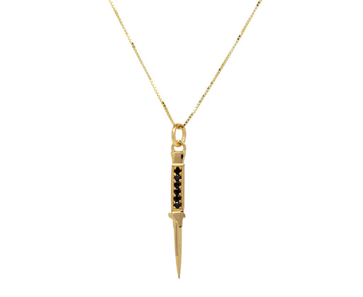 Black Diamond Switchblade Pendant Necklace