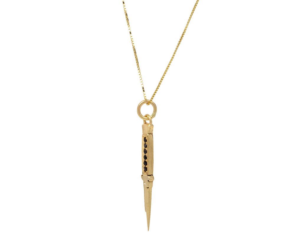 Black Diamond Switchblade Pendant Necklace