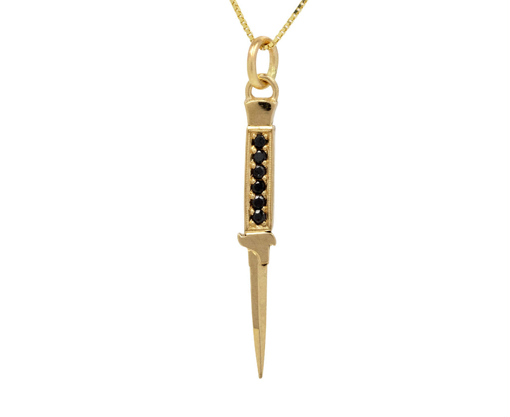 Black Diamond Switchblade Pendant Necklace