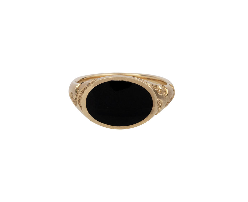 Black Onyx Serpent Ellipse Signet Ring
