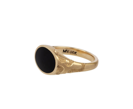 Black Onyx Serpent Ellipse Signet Ring