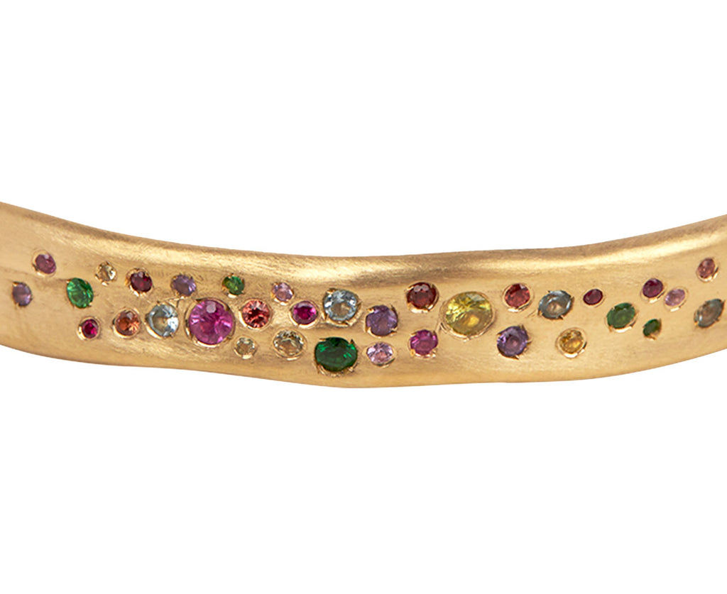 Nada Ghazal Big Rainbow Sapphire Baby Malak Cuff Bracelet Close Up