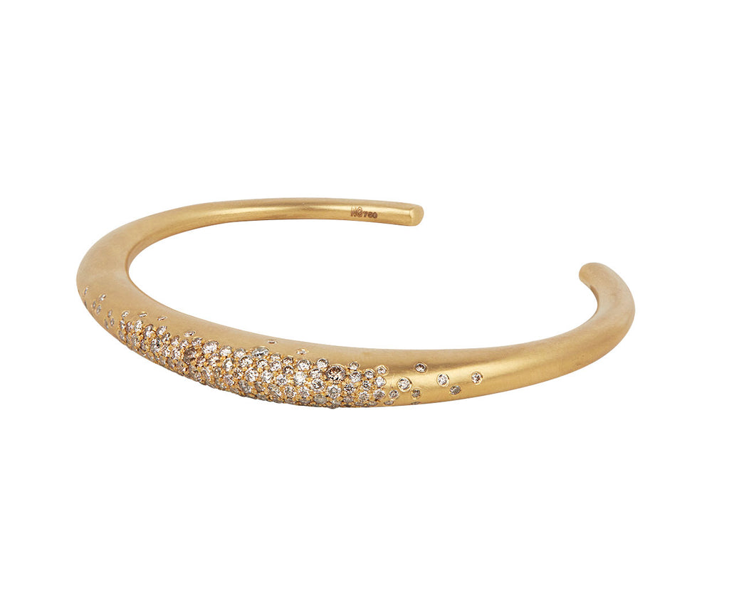 Nada Ghazal Champagne Diamond Small Urban Winter Cuff Bracelet Side View