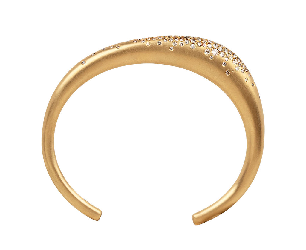 Nada Ghazal Champagne Diamond Small Urban Winter Cuff Bracelet Top View