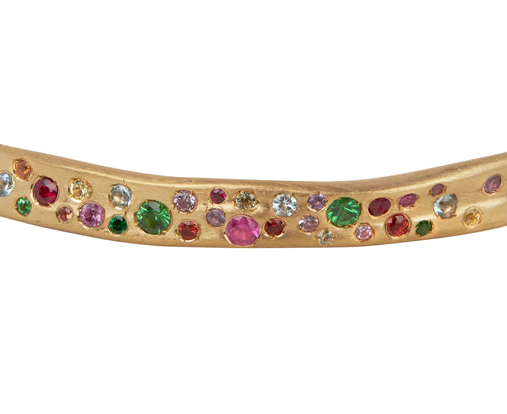 Nada Ghazal Small Baby Malak Rainbow Sapphire Cuff Bracelet Close Up