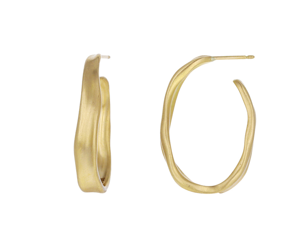 Gold Oval Baby Malak Hoop Earrings