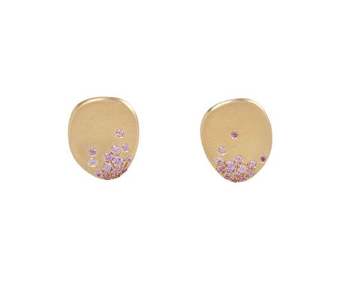 Nada Ghazal Pink Sapphire Mini Urban Color Stud Earrings