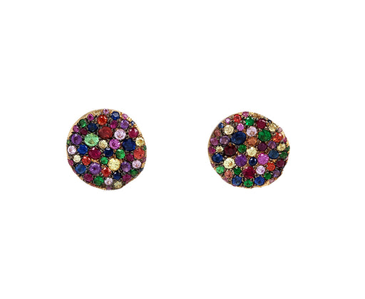 Nada Ghazal Rainbow Sapphire Baby Malak Bonbon Stud Earrings