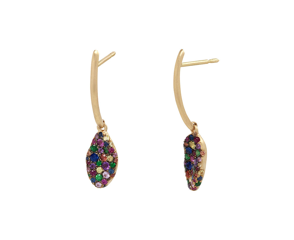 Nada Ghazal Rainbow Sapphire Baby Malak Marquise Drop Earrings Side View