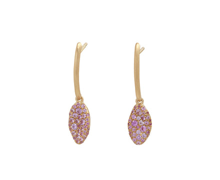 Nada Ghazal Pink Sapphire Baby Malak Marquise Drop Earrings