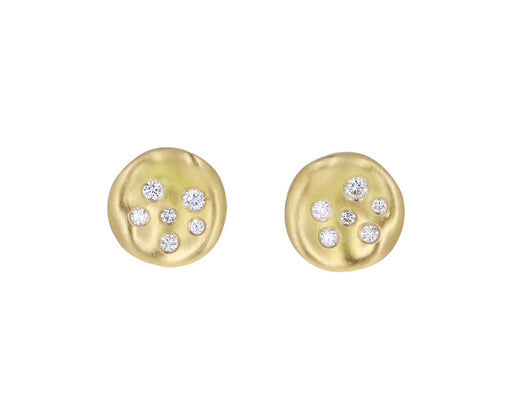 Mini Round Diamond Baby Malak Stud Earrings