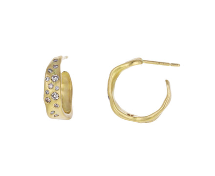 Champagne Diamond Baby Malak Hoop Earrings