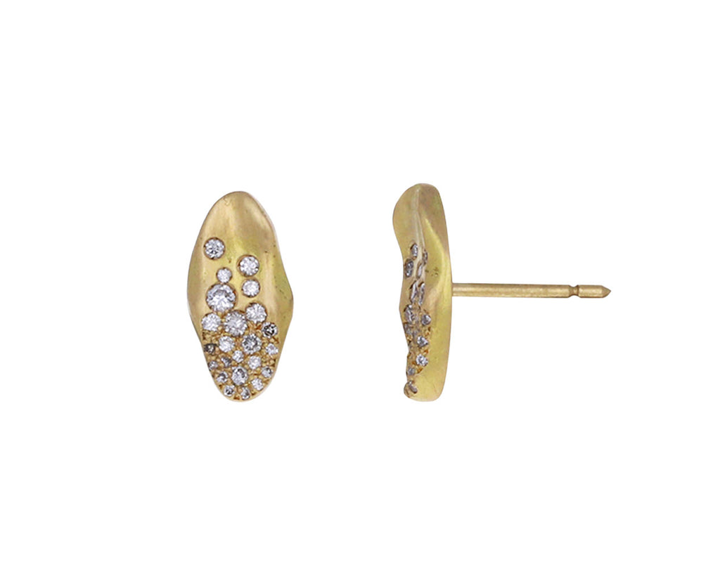 White Diamond Half Mini Marquise Baby Malak Flourish Earrings