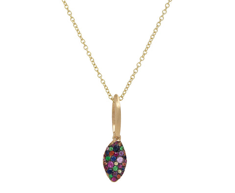 Nada Ghazal Rainbow Sapphire Baby Malak Bonbon Marquise Necklace